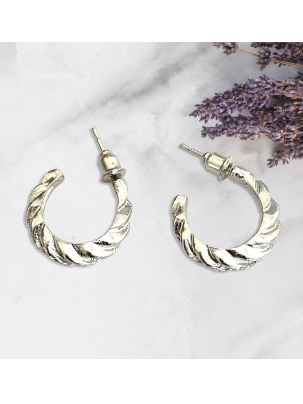 🔴 5 for $10 ONE PAIR Silver Tone Round Stud Earrings Zinc Alloy